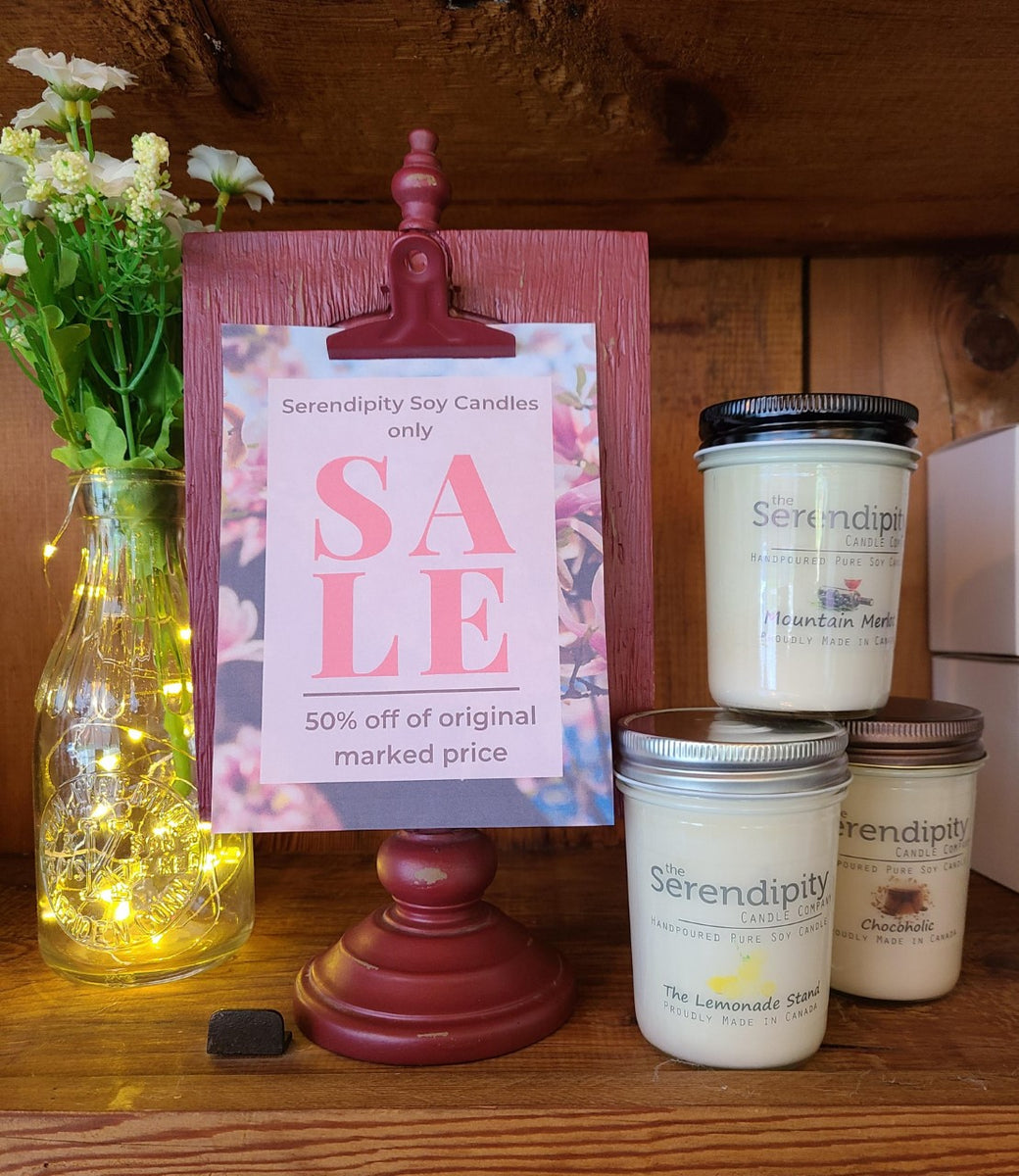 Clearance of Serendipity Soy Candles Vintage Rustic Decor