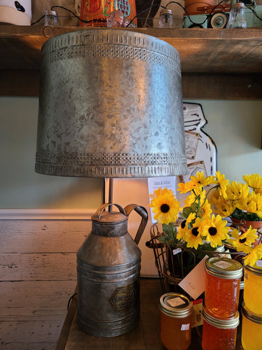 Metal Canister with Metal Shade Table Lamp