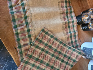 Clement Plaid with Burlap Table Runner