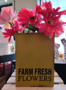 Yellow Farm Fresh Flower Tin