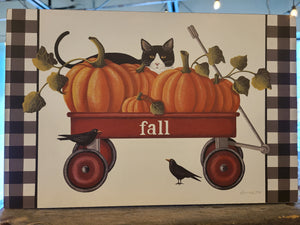 Cat on a Wagon Box Sign