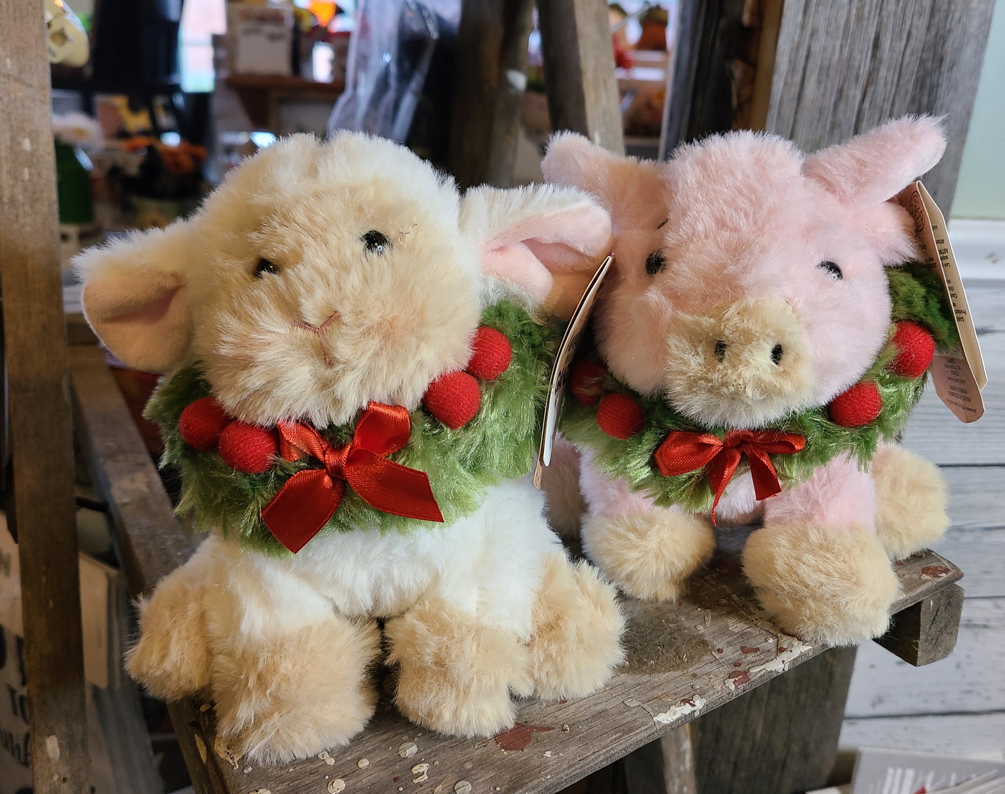 Rustic Plush Barnyard Plush Holiday Animals – Vintage Rustic Decor