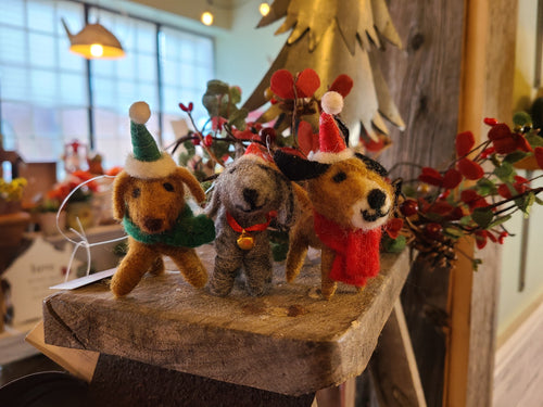 Wool Puppy & Kitten Ornaments