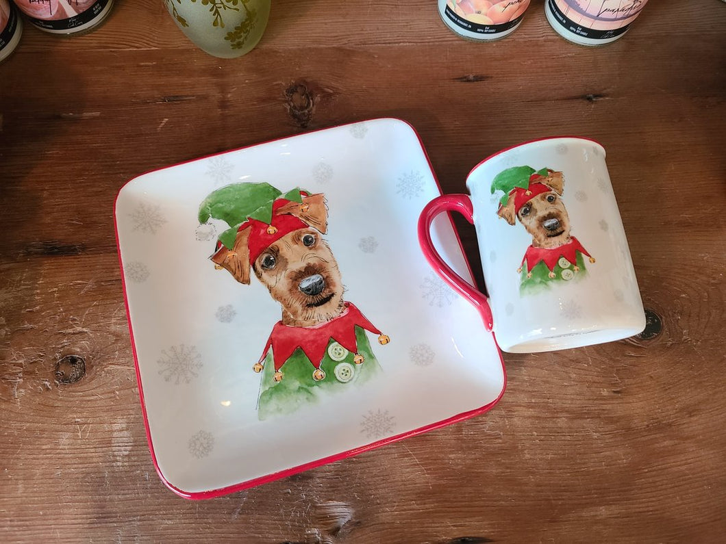 Holiday Paws Mug & Matching Plate Set