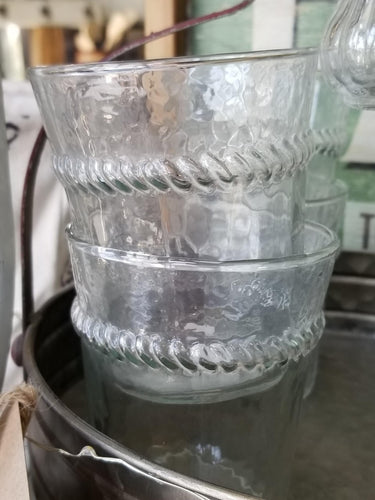 Embossed Braided Clear Drinking Glasses