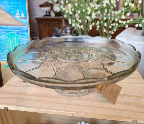 Vintage Style Glass Cake Platter